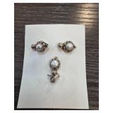 Sterling Silver Jewelry Set with Pearls