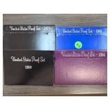 Four United States Proof Coin Sets