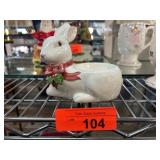 Fitz and Floyd Ceramic Bunny Dish, 1984