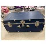 Blue Storage Trunk with Metal Accents