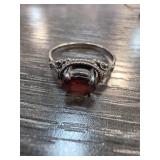 Sterling Silver Garnet Ring
