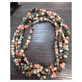 Multistrand Beaded Necklace With Mixed Stones