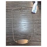 Sterling Silver Oval Pendant Necklace