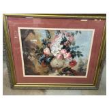 Framed Floral Still Life Print in Ornate Frame