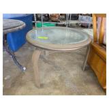 Glass-Top Metal-Framed Round Table