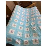 Hand-Embroidered State Flower Quilt