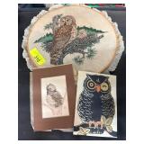 Owl Artworks Featuring Various Techniques