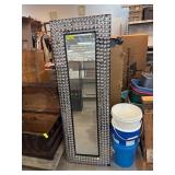 Framed Mirror With Circular Decorative Border