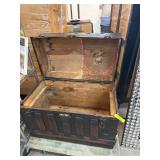 Wooden and Metal-Clad Humpback Trunk