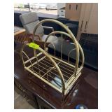 Metallic Gold-Tone Magazine Rack