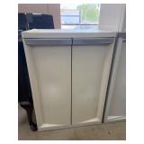 White Metal Storage Cabinet with Two Doors
