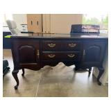Mahogany Buffet Sideboard with Brass Hardware