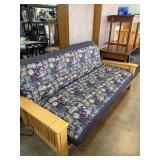 Wood-Framed Futon with Printed Upholstery