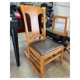 Wooden Rocking Chair with Padded Seat