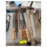 Vintage Hand Tools Including Hammer and Files