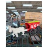 Painted Cast Iron Horse and Ice Wagon