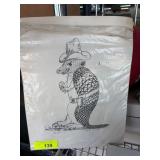 Original Armadillo Cowboy Artwork Signed by Artist
