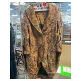 Floral Patterned Oversized Coat with Shawl Collar