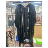 Black Sheer Kimono with Embroidered Details