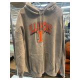Gray Gildan Illinois Hooded Sweatshirt, 2XL