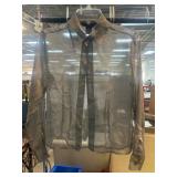 Sheer Button-Up Shirt by Express in Black