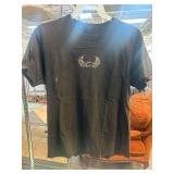 Black T-Shirt with Embroidered and Graphic Design