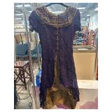 Purple and Gold Embellished Dress