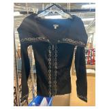 Cache Black Knit Zipper Front Sweater