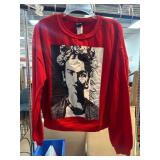 Red Frida Kahlo Sweatshirt by Jerry Leigh