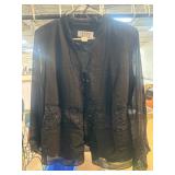 J.R. Nites Woman Black Sheer Blouse, Size 16W