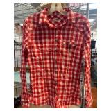 Red and White Gingham AMK Button-Up Shirt