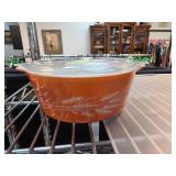 Pyrex Orange Casserole Dish with Lid Wheat