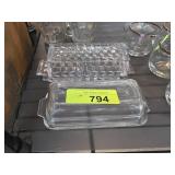 Clear Glass Rectangular Butter Dishes