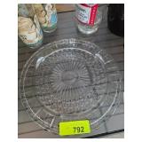 Glass Serving Plate and Metal Trivet