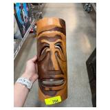 Carved Wooden Tiki Mask Wall Hanging