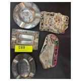 Five State-Themed Metal Ashtrays