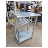 Industrial-Style Two-Tier Metal Utility Table