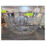 Clear Glass Bowl with Etched Floral Motif
