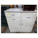 Metal Kitchen Prep Cabinet w Formica / Storage