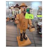 German Smoker Figurine with Basket and Pipe