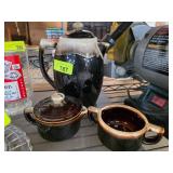 Vintage Pfaltzgraff Brown Glazed Pottery Set