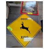 Yellow Deer Xing Metal Sign