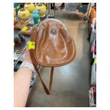 Brown Clutch Coin Purse with Metallic Clasp