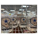 Four Dallas Cowboys-Themed Glass Tumblers