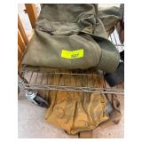 Military-Style Green and Tan Canvas Bags