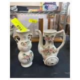 Porcelain Pitcher and Teapot Set with Floral Decor