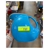 Blue Ceramic Fiesta Pitcher with Handle