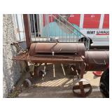 Outdoor Offset Barrel Smoker with Temperature Gaug