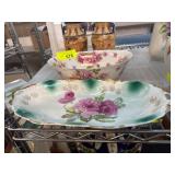 Porcelain Rose Pattern Serving Dishes