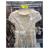 Early 20th C White Floral Dress with Buttons